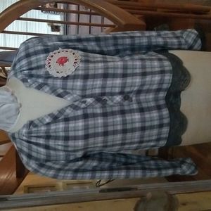 ALTERED Blouse with vintage materials.